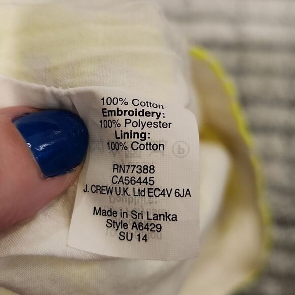 J. Crew florescent yellow embroidered floral skirt size 8! - Picture 12 of 13